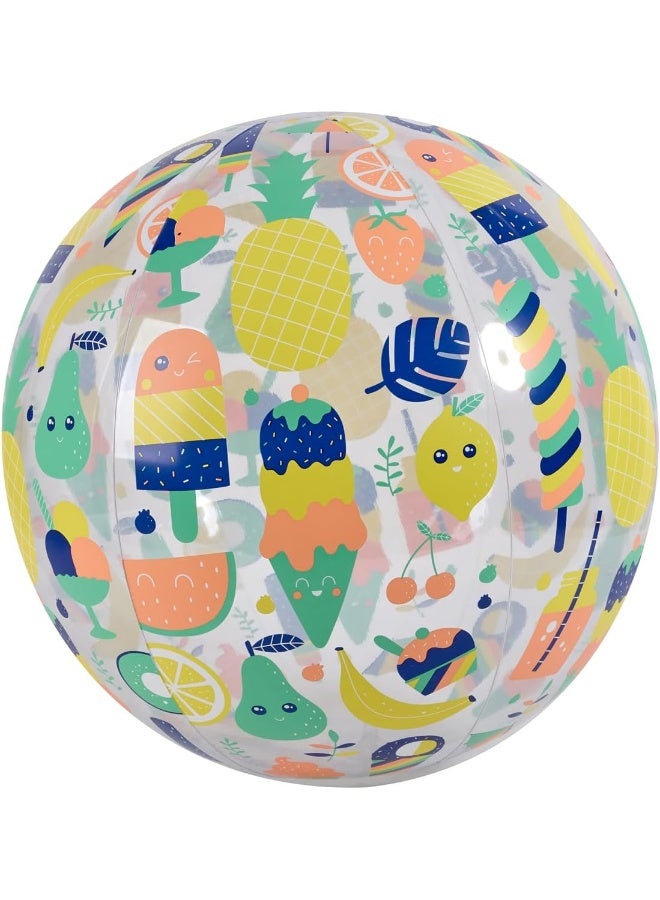 EUREKA KIDS كرة قابلة للنفخ للألعاب الرياضية في الهواء الطلق | مثالية للشاطئ، المسبح والسفر | للأطفال من 18 شهرًا فما فوق - Image 1