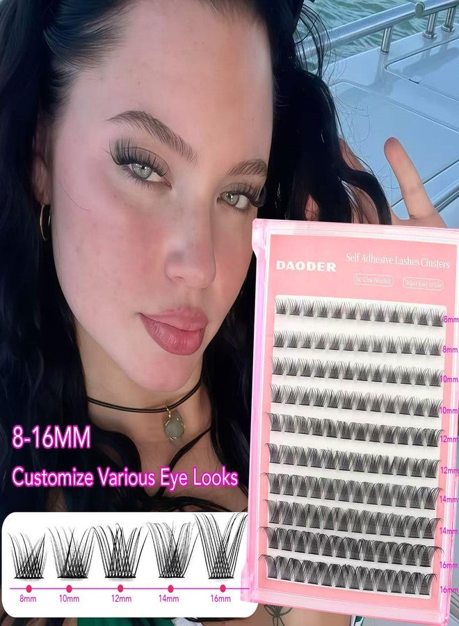 DAODER مجموعة رموش داودر ذاتية اللصق بتأثير طبيعي، رموش صناعية مسبقة اللصق بتقنية D Curl بدون حاجة للصمغ، قابلة لإعادة الاستخدام، مجموعة رموش مسبقة الربط 8-16MM 120 قطعة (888 8-16MM) - Image 2