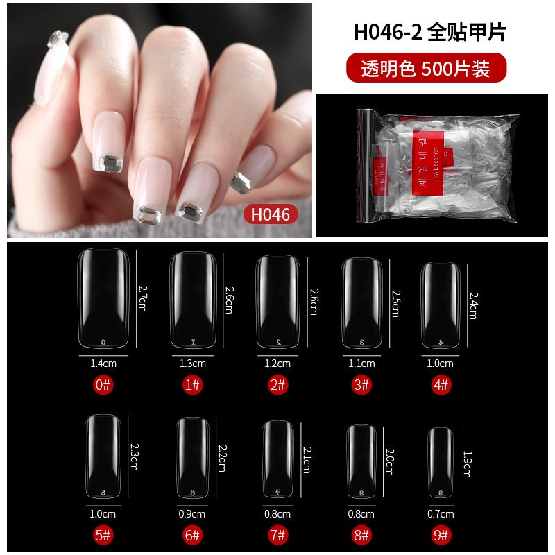 Generic hot-cut nail art natural transparent fake nail extension patch nail shop special nail art factory wholesale4# full nail plate (transparent color) 4# full nail plate (transparent color)