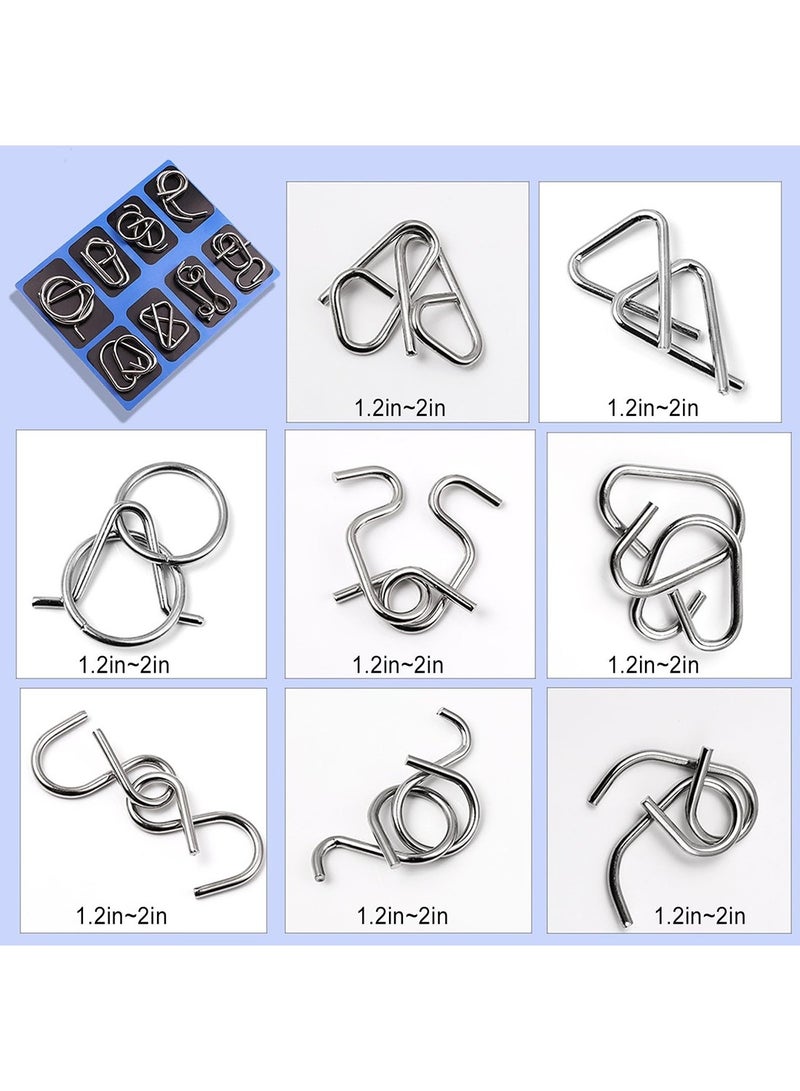 Mmmon IQ Toys, Metal IQ Puzzle Set of 24, IQ Test Mind Game Toys Brain Teaser Metal Wire Puzzles Magic Trick Toy - Image 5