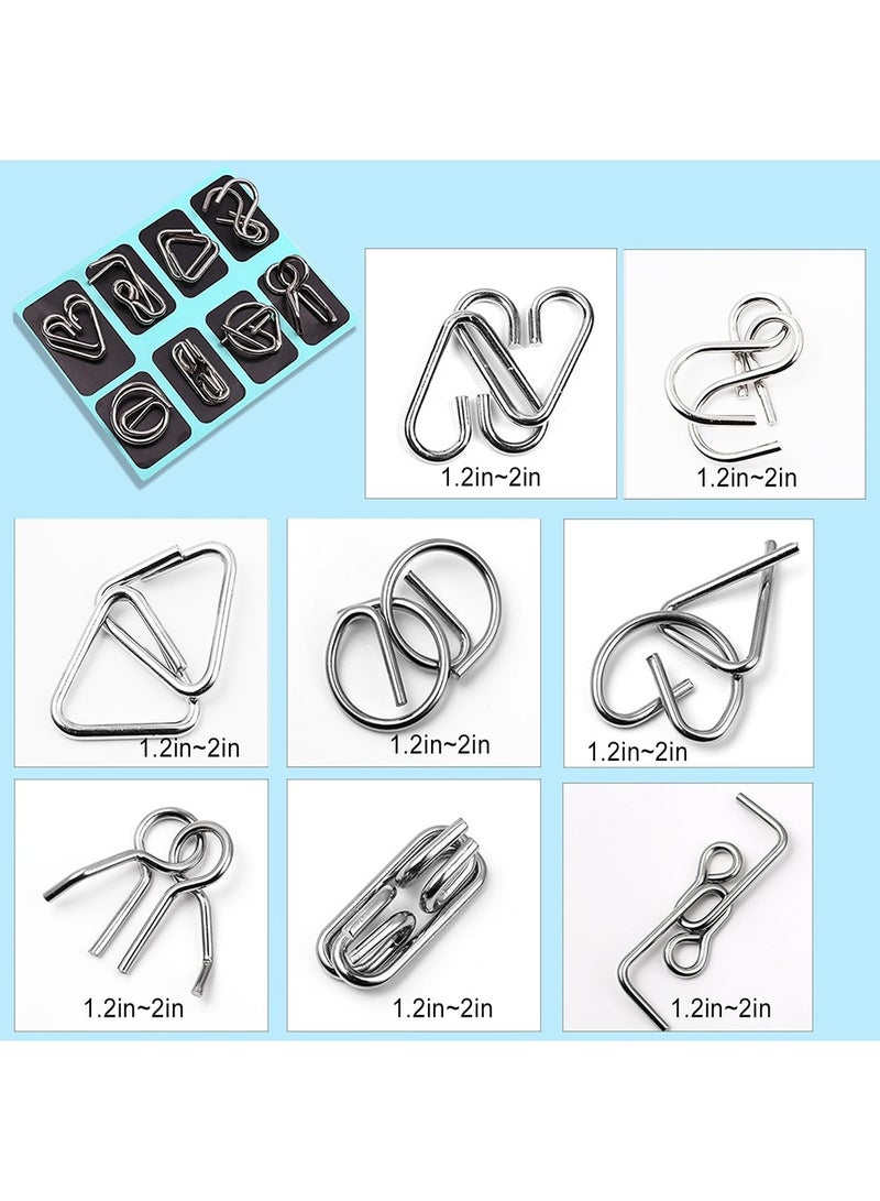 Mmmon IQ Toys, Metal IQ Puzzle Set of 24, IQ Test Mind Game Toys Brain Teaser Metal Wire Puzzles Magic Trick Toy - Image 3