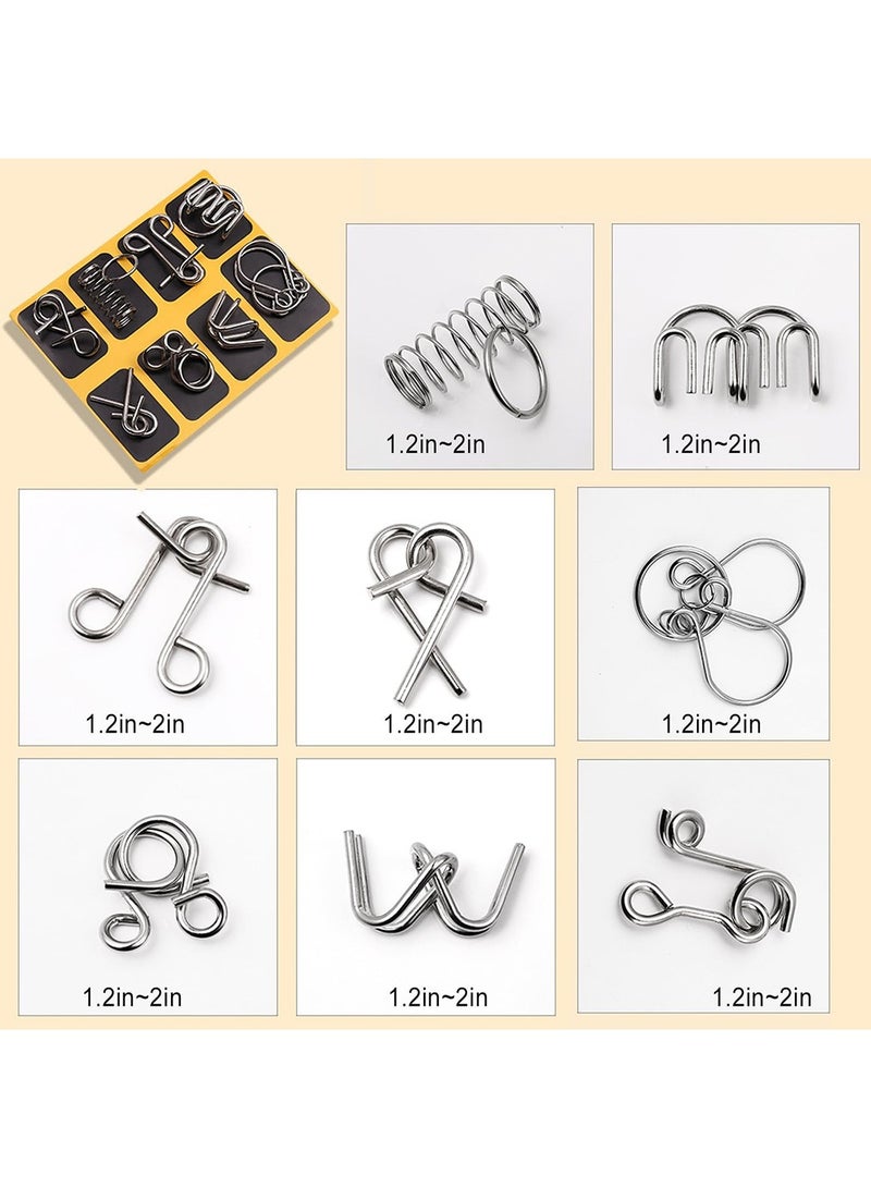 Mmmon IQ Toys, Metal IQ Puzzle Set of 24, IQ Test Mind Game Toys Brain Teaser Metal Wire Puzzles Magic Trick Toy - Image 4