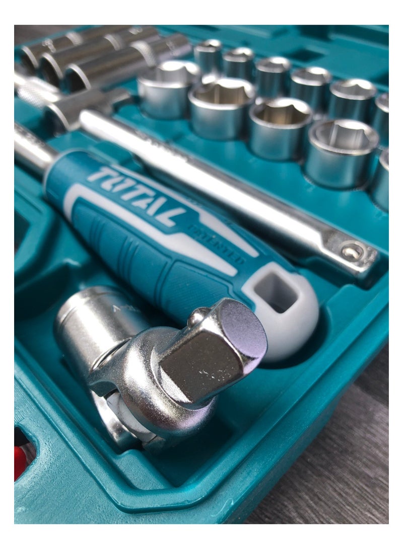 TOTAL 20-Piece Socket Set, 1/2-inch Drive, CR-V Steel, Heat Treated - Image 4