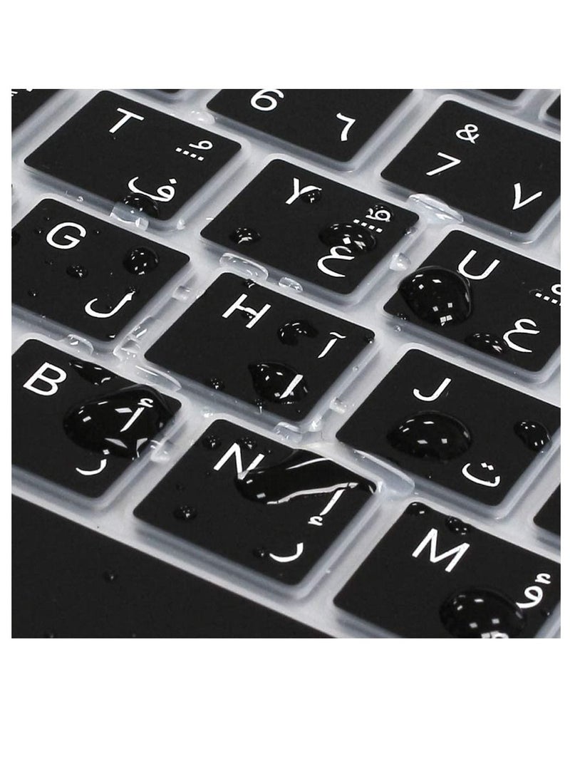 AMM US Layout Arabic English Keyboard Cover for MacBook New Air 13-Inch with Retina Display Touch ID Model A2179/A2337 Release 2020/2021 Black  - Image 5