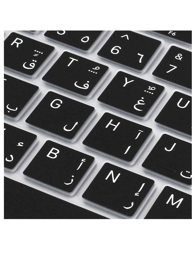 AMM US Layout Arabic English Keyboard Cover for MacBook New Air 13-Inch with Retina Display Touch ID Model A2179/A2337 Release 2020/2021 Black  - Image 4