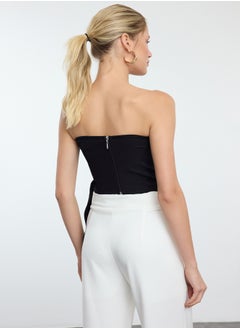 trendyol Black Strapless Crop Woven Bustier TPRAW25BS00003  - Image 5