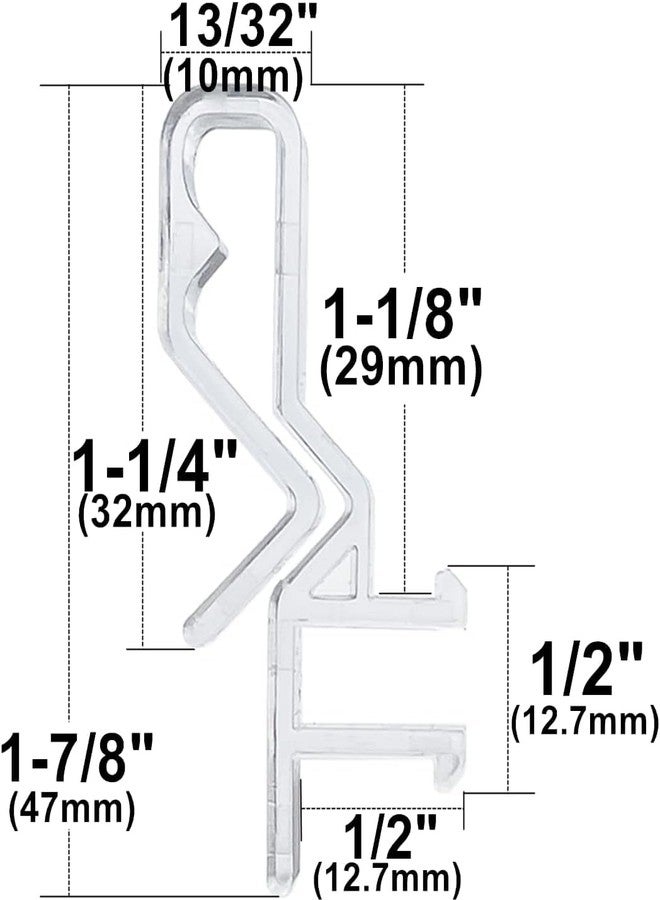 Cutelec 20pcs Hidden Channel Valance Clips 1-7/8inch Clear Color for Faux and Real Wood Window Blinds Retainer Holder Clip for The Valance with a Groove in The Back - Image 2