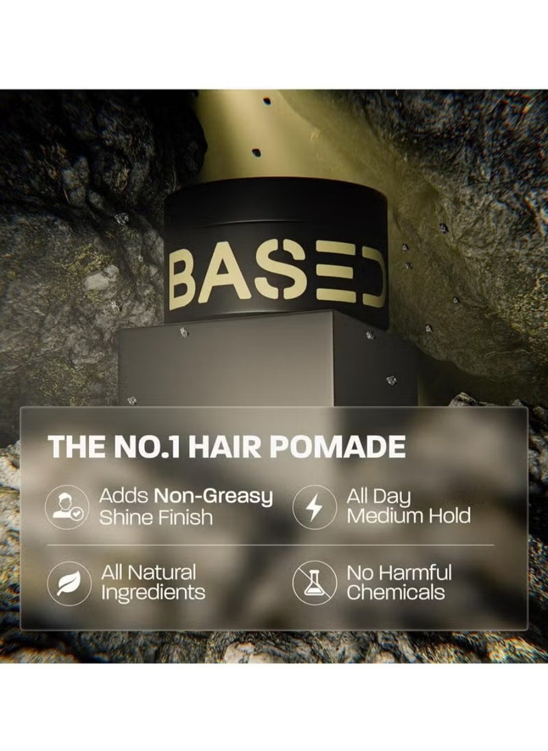 Men's Premium Pomade – Medium Hold & Natural Shine – Fragrance-Enriched Formula for All Hair Types – Hydrating & Nourishing Styling