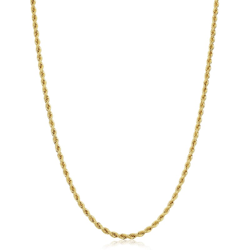 Kooljewelry Solid 14k Yellow Gold Filled Rope Chain Necklace (2.1 mm, 26 inch) - Image 1