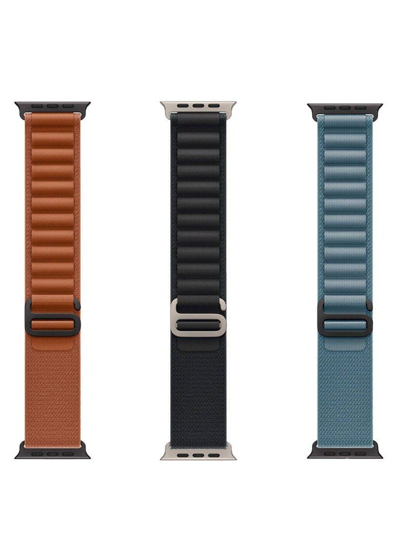 سوار حلقي رياضي ألبين بنمط محبوك من النايلون لساعة أبل ألترا 3 | 2 | 1 49 مم 46 مم 45 مم 44 مم 42 مم سوار رياضي متوافق مع ساعة أي وتش أصدار 11/10/9/8/7/6/5/4/3/2/1 - Image 1