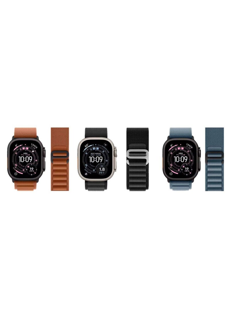 سوار حلقي رياضي ألبين بنمط محبوك من النايلون لساعة أبل ألترا 3 | 2 | 1 49 مم 46 مم 45 مم 44 مم 42 مم سوار رياضي متوافق مع ساعة أي وتش أصدار 11/10/9/8/7/6/5/4/3/2/1 - Image 2