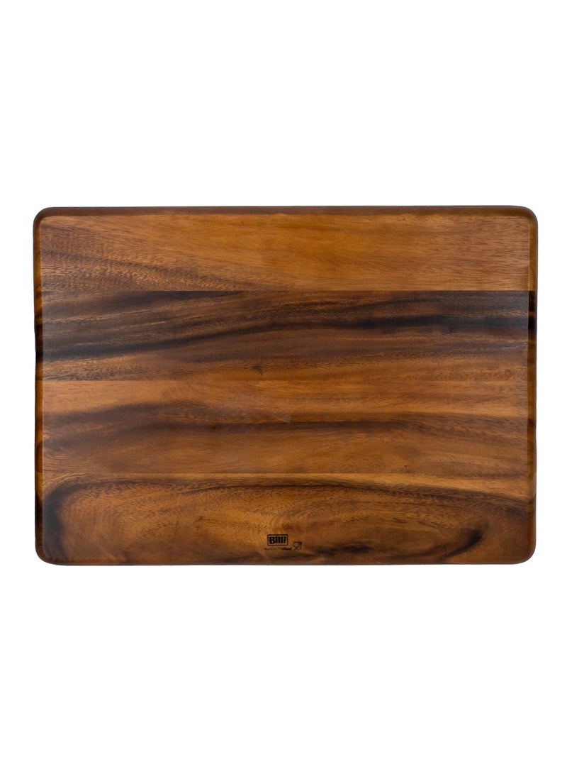 BILLI لوح تقطيع خشبي كبير جداً - لوح تقطيع من خشب الأكاسيا الفاخر، كتلة جزار، لوح مطبخ للطهاة - W36 x L50 x H2 سم - Image 1
