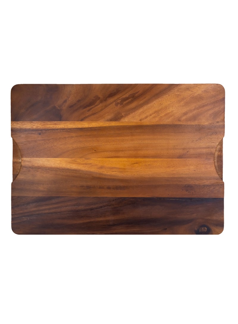 BILLI لوح تقطيع خشبي كبير جداً - لوح تقطيع من خشب الأكاسيا الفاخر، كتلة جزار، لوح مطبخ للطهاة - W36 x L50 x H2 سم - Image 2