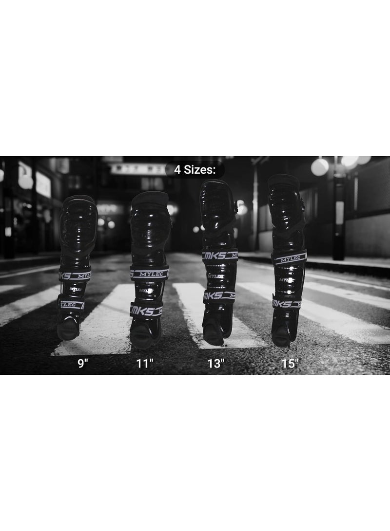 MyLec MK5 Street/DEK Shin Pad, Lightweight & Durable Hockey Accessories, 360° Straps, Hard Front Shells, Breathable Material, Metatarsal Padding Ice Hockey Shin Guards, Foam Rubber - Image 3