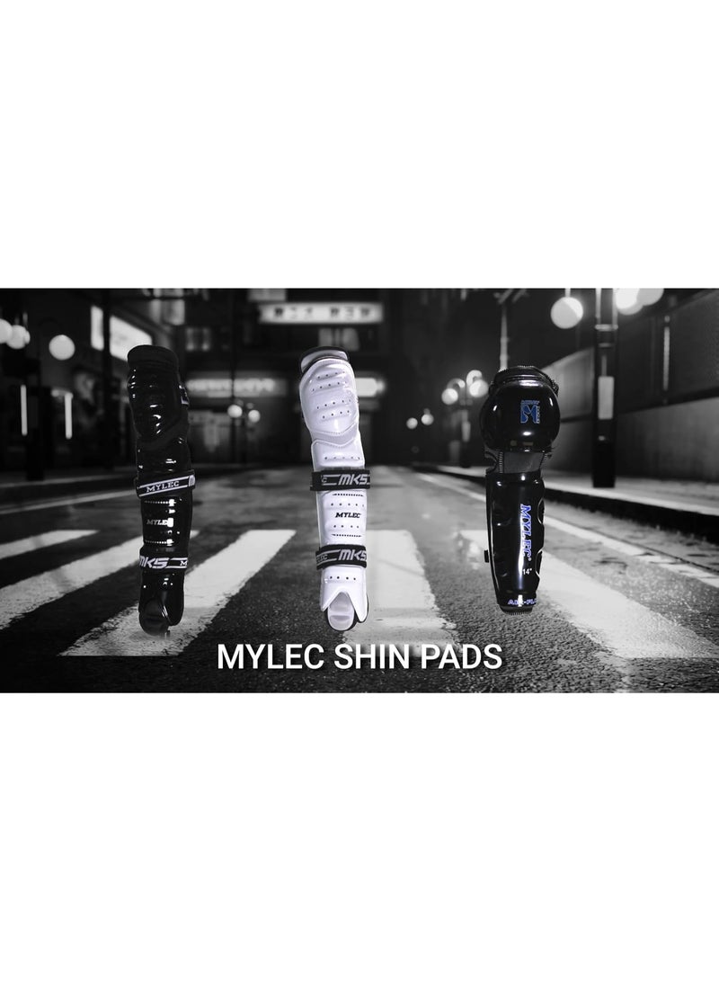 MyLec MK5 Street/DEK Shin Pad, Lightweight & Durable Hockey Accessories, 360° Straps, Hard Front Shells, Breathable Material, Metatarsal Padding Ice Hockey Shin Guards, Foam Rubber - Image 2