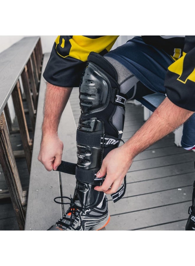 MyLec MK5 Street/DEK Shin Pad, Lightweight & Durable Hockey Accessories, 360° Straps, Hard Front Shells, Breathable Material, Metatarsal Padding Ice Hockey Shin Guards, Foam Rubber - Image 4