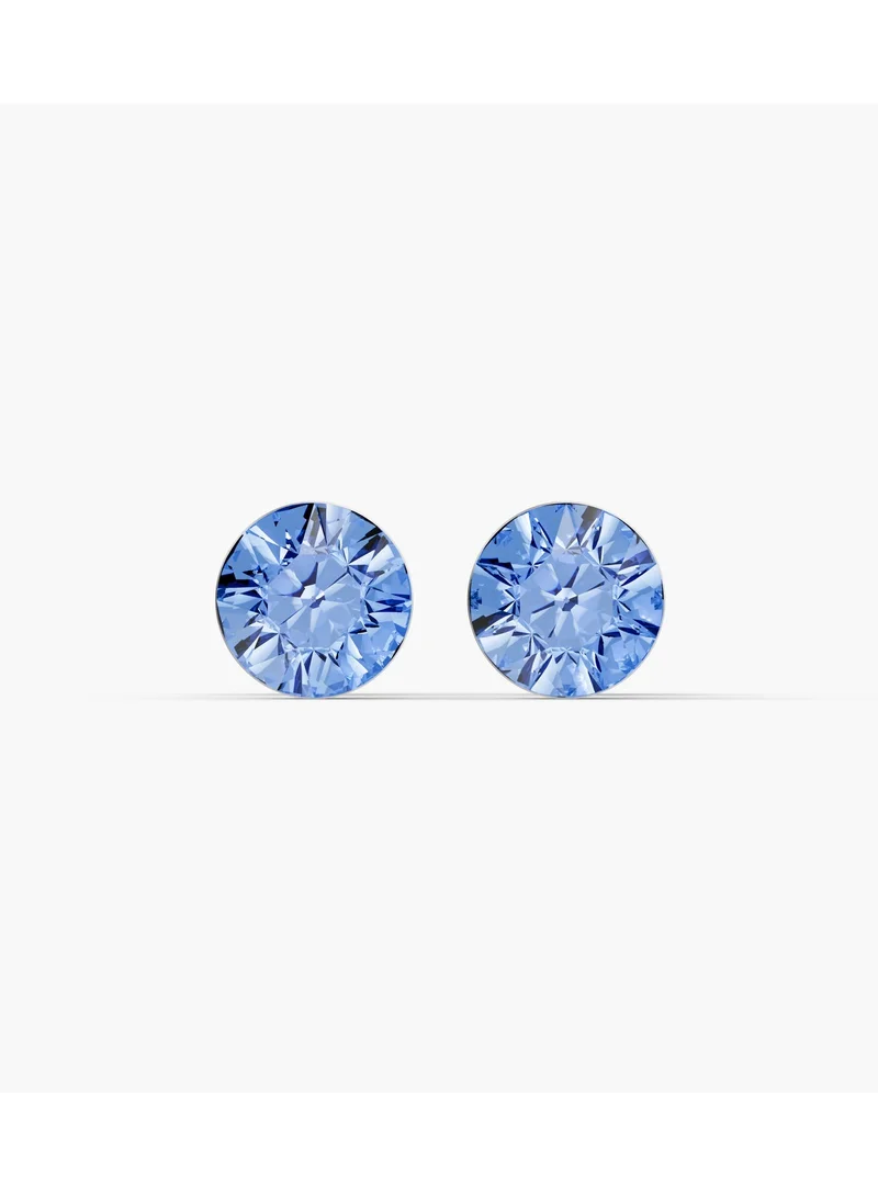 Seona  Seona Aurora Crystal Earrings for Women, Hypoallergenic Stainless Studs | Stud Earrings for Sensitive Ears, Small Lightweight Non-Tarnish Jewelry, Dual Closure Design | 6mm |Light Sapphire for Women | Best Price UAE