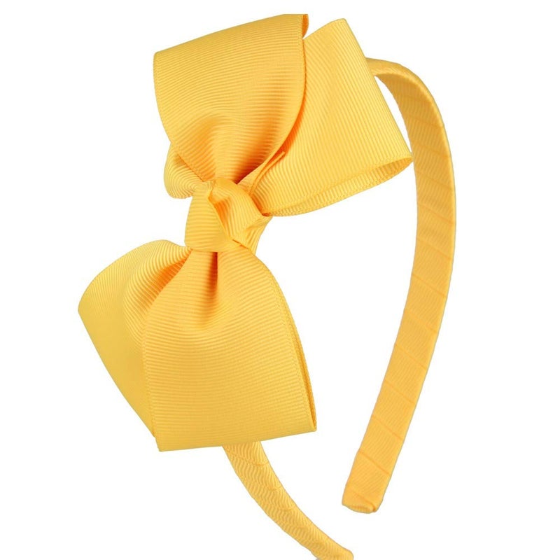 7Rainbows Cute Yellow Gold Bow Headband for Girls Toddlers. - Image 1