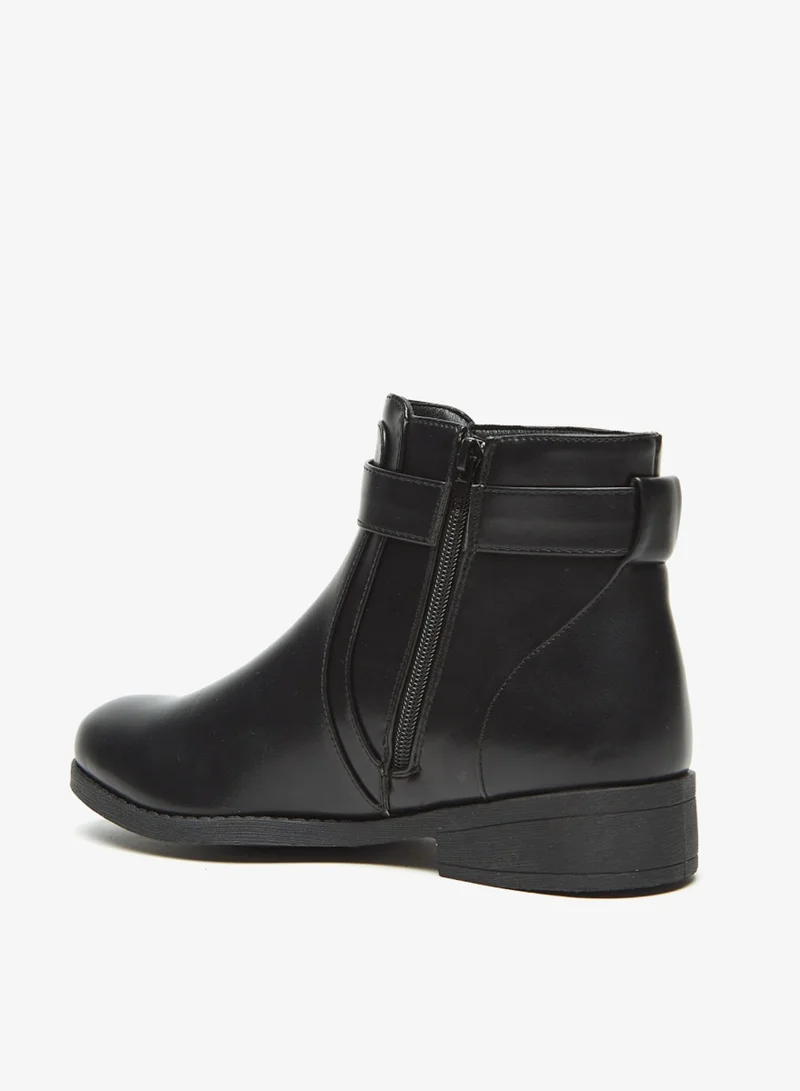 فلورا بيلا Solid Ankle Boots With Zip Closure By Shoexpress