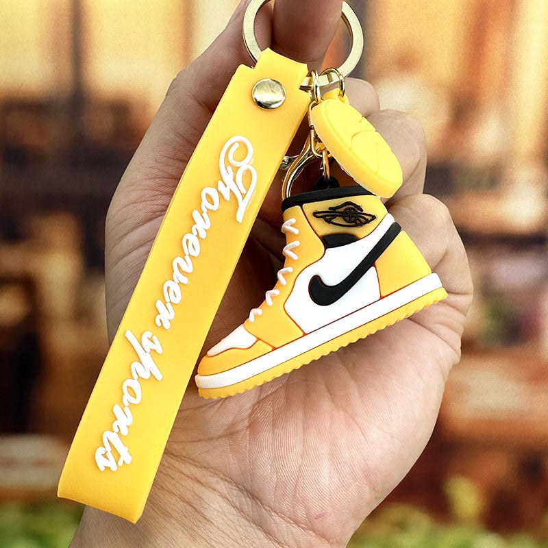 Couples Sneaker Keychain 3D AJ Car Keyring AJ yellow shoes (individually wrapped)