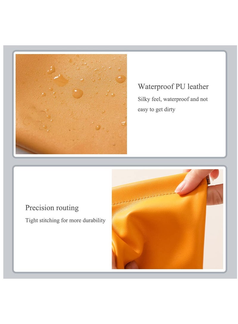 SYOSI 3Pcs Lambskin Pocket Cosmetic Bag Portable Mini Lipstick Storage Bag Waterproof Leather Squeeze Self Closing No Zipper Portable Travel Makeup Pouch - Image 5