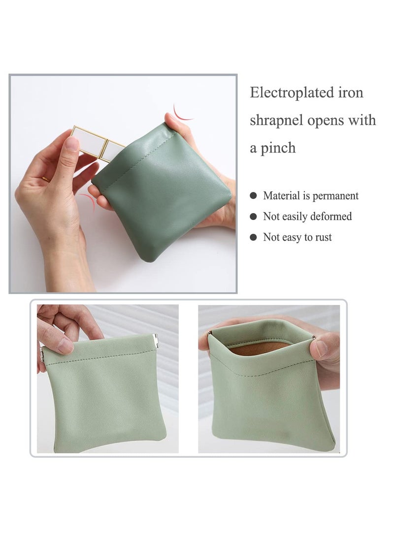 SYOSI 3Pcs Lambskin Pocket Cosmetic Bag Portable Mini Lipstick Storage Bag Waterproof Leather Squeeze Self Closing No Zipper Portable Travel Makeup Pouch - Image 4