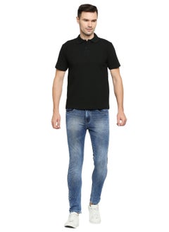 BYC MEN'S COTTON POLO T-SHIRT - BLACK  - Image 1
