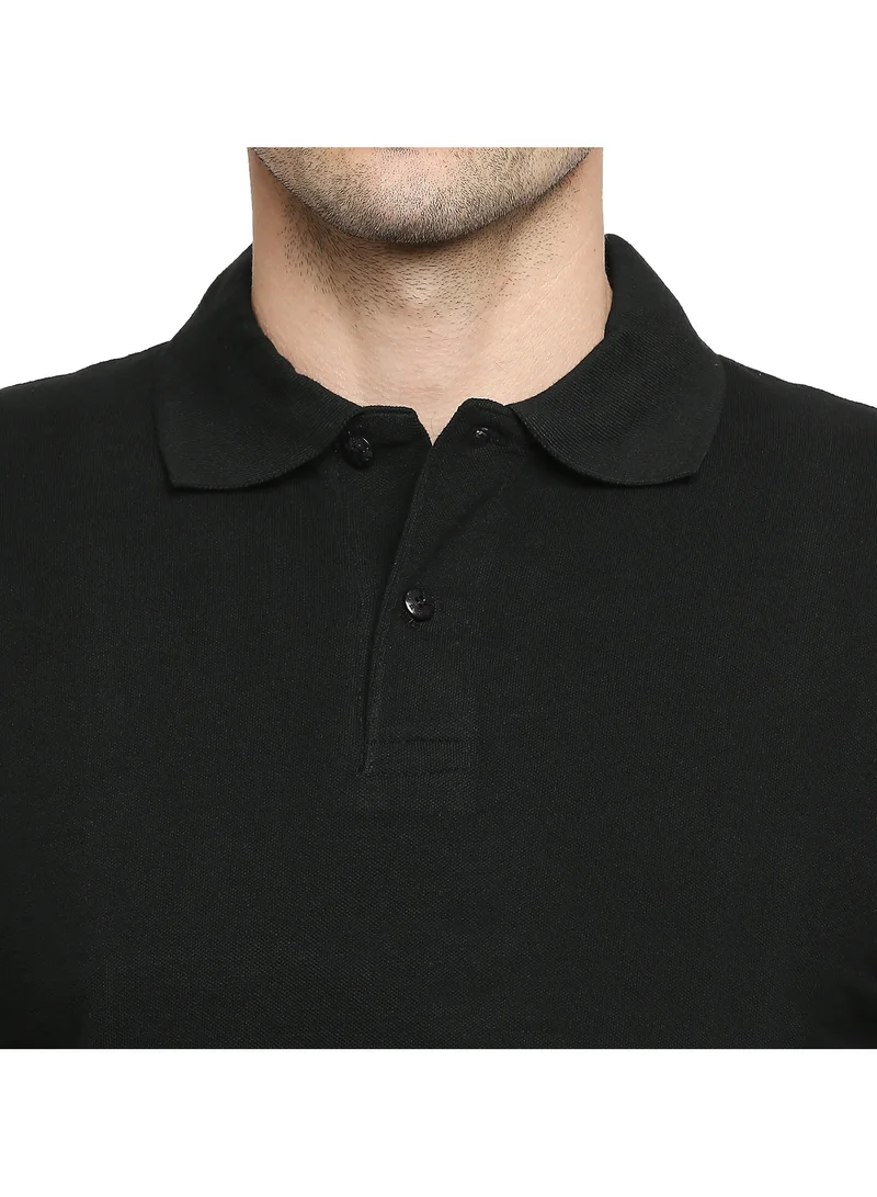 BYC MEN'S COTTON POLO T-SHIRT - BLACK