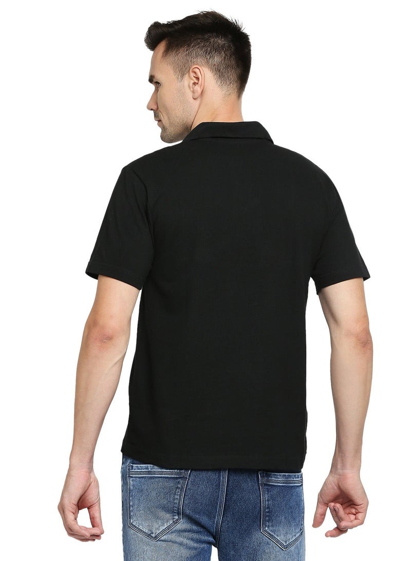 بي واي سي تيشيرت بولو قطن رجالي - أسود - Image 5