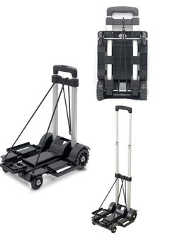 Generic Folding Hand Truck, With 4 wheel, Expandable Chassis,Aluminum handle,suit for Luggage/Personal/Travel/Auto/Moving and Office Use  - Image 1