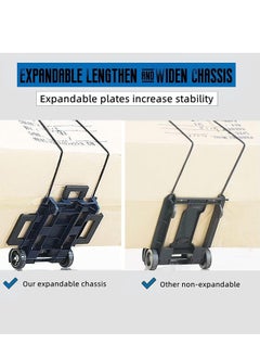 Generic Folding Hand Truck, With 4 wheel, Expandable Chassis,Aluminum handle,suit for Luggage/Personal/Travel/Auto/Moving and Office Use  - Image 4