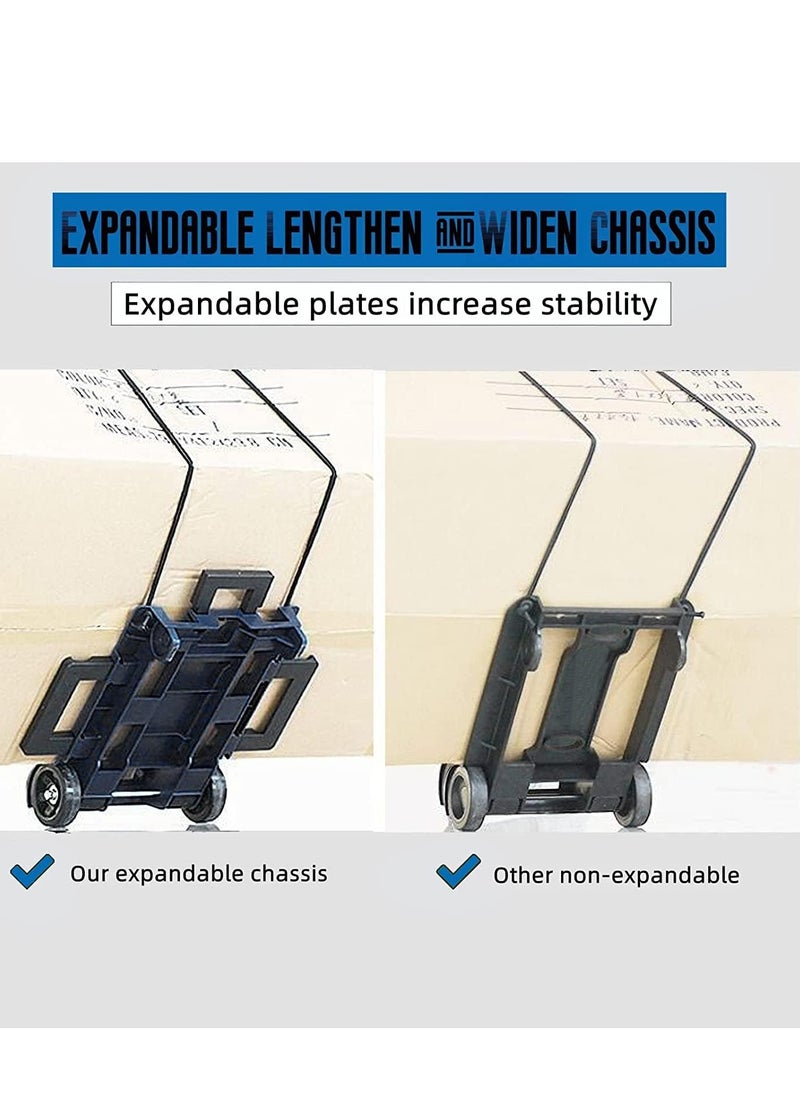 Generic Folding Hand Truck, With 4 wheel, Expandable Chassis,Aluminum handle,suit for Luggage/Personal/Travel/Auto/Moving and Office Use  - Image 4