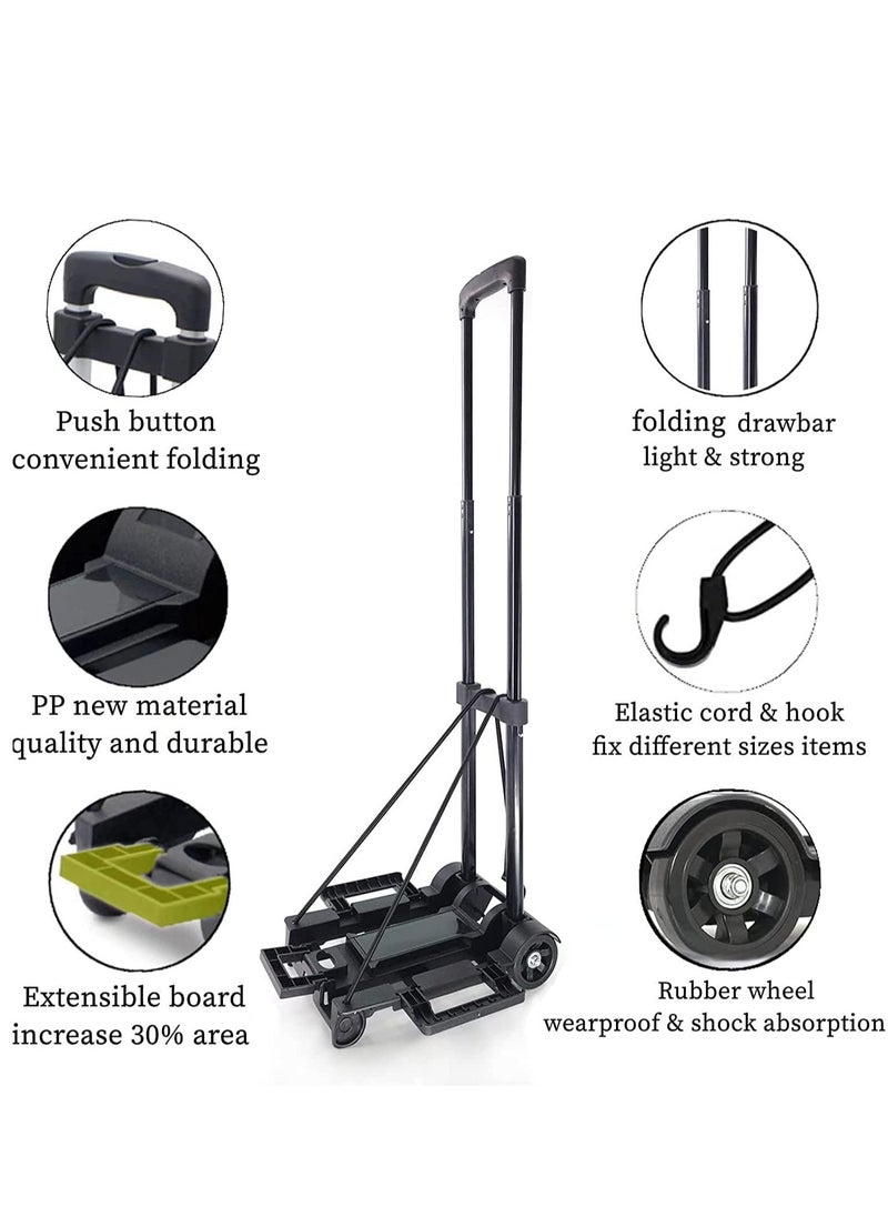 Generic Folding Hand Truck, With 4 wheel, Expandable Chassis,Aluminum handle,suit for Luggage/Personal/Travel/Auto/Moving and Office Use  - Image 2