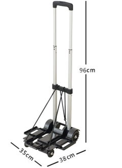 Generic Folding Hand Truck, With 4 wheel, Expandable Chassis,Aluminum handle,suit for Luggage/Personal/Travel/Auto/Moving and Office Use  - Image 3