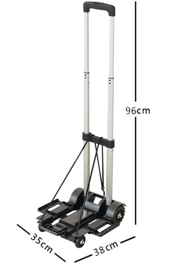 Generic Folding Hand Truck, With 4 wheel, Expandable Chassis,Aluminum handle,suit for Luggage/Personal/Travel/Auto/Moving and Office Use  - Image 3