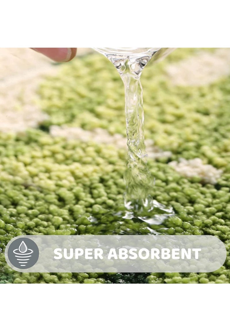 KASTWAVE Frog Bath Mat, Frog Bathroom Rug, Non-Slip,Machine Washable,Absorbent Frog Rug,Anti Slip Green Shower Rug for Bathtub, Shower and Bath Room(24"x16") - Image 2