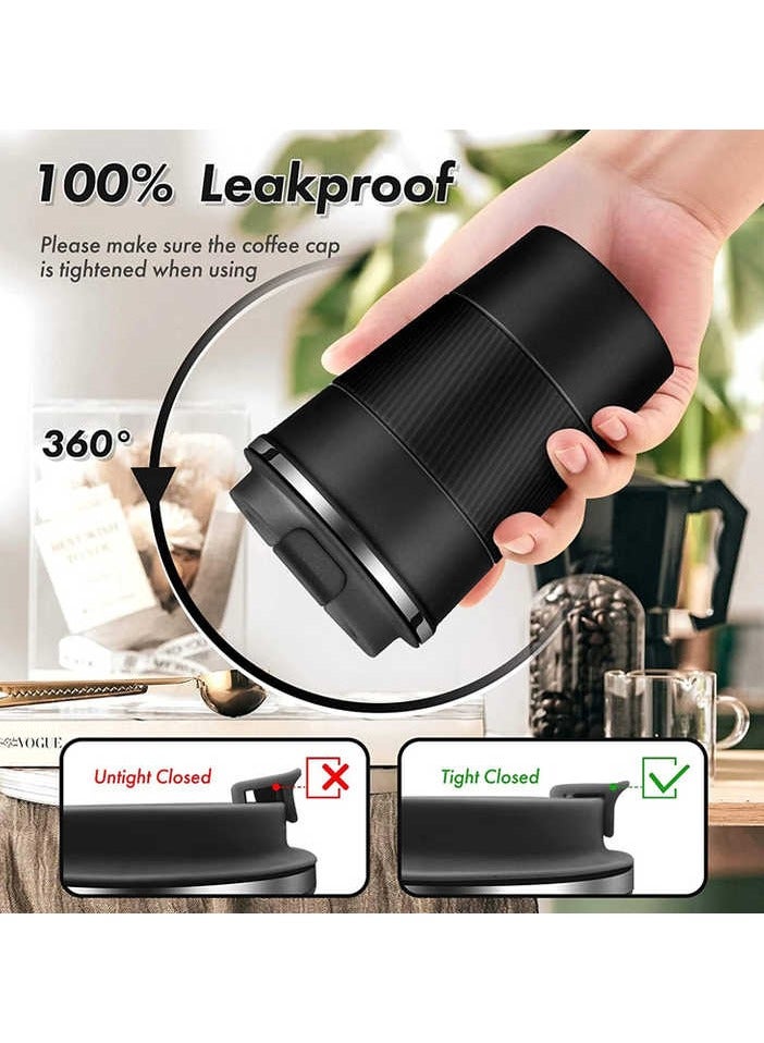 SHAYDX 510ml Travel Mug — Reusable Insulated Coffee Cup, Stainless Steel Vacuum Thermal Mug for Hot & Cold Drinks - Image 5