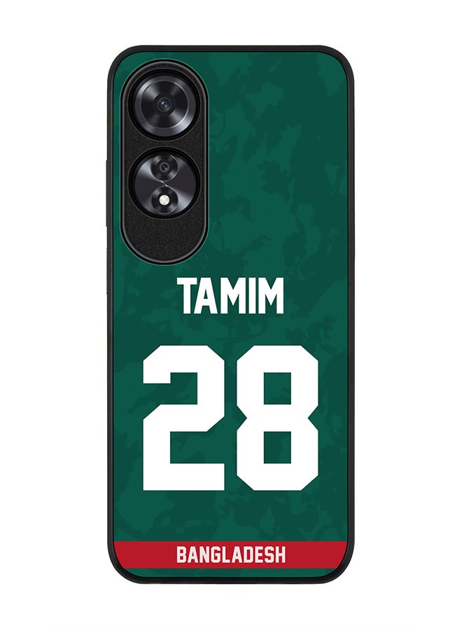 Stylizedd Rugged Black edge case for Oppo A60, Slim fit Soft Case Flexible Anti Drop TPU Gel Thin Cover -  Team Bangladesh Tamim Iqbal, Jersey No 28 - Image 1