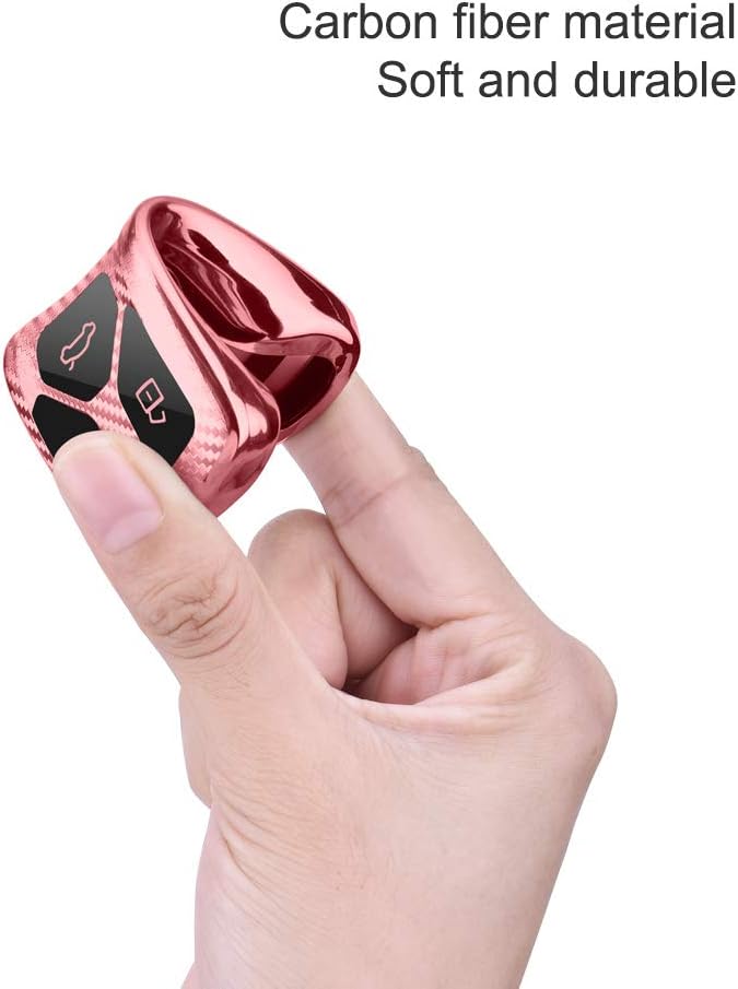 OATSBASF Car Key Cover for Audi Models - Pink-Stripe Silicone TPU 3 Buttons Key Box Shell - Image 4