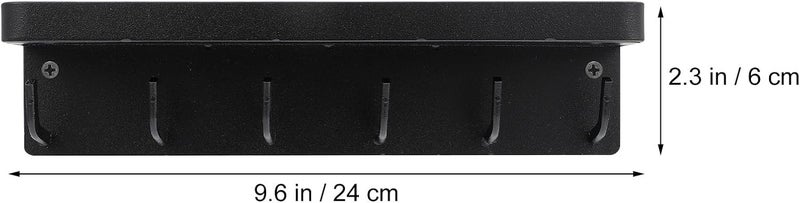 Ciieeo Wall Hook Storage Rack with Key Holder and Punch-Free Mount, Black PVC and Screw Wall-Mounted Organizer for Entryway, Umbrella, Mail, and Bag Storage - Image 2
