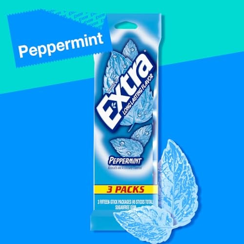 EXTRA Peppermint Sugar Free Gum Back To School Chewing Gum 3 Pack Bulk Gum 45 Sticks Total - Image 5