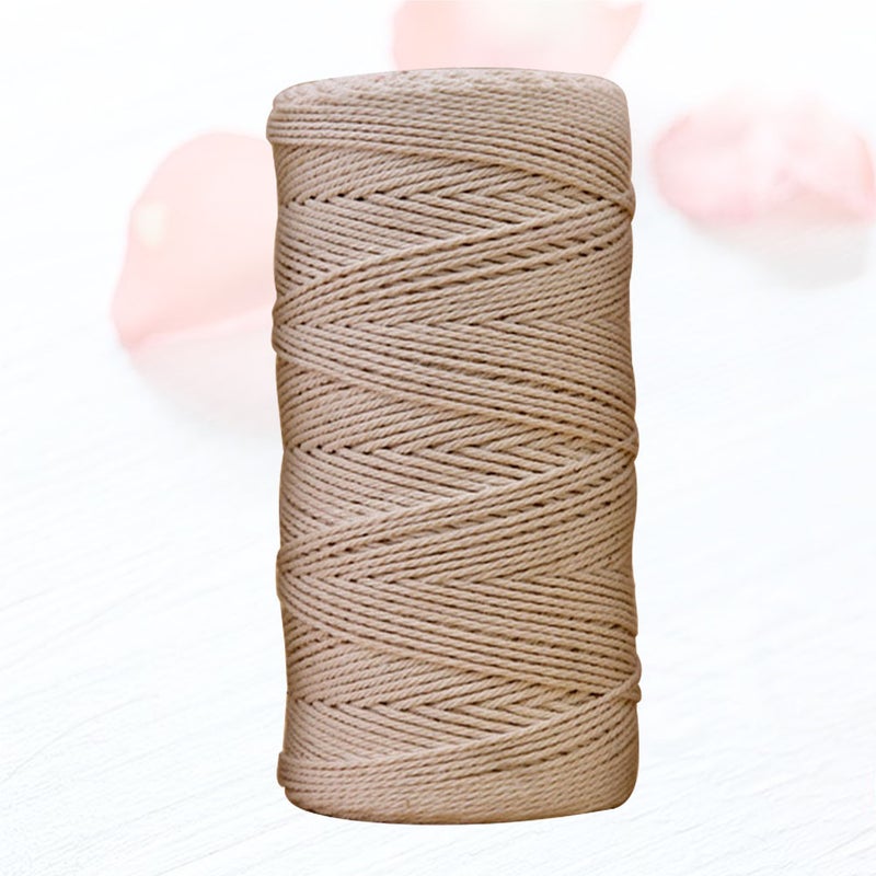 1PC Manual Woven Tapestry Rope Cotton Wall Pendant Weaving Handmade Cord DIY Making Cord for Handmade Wall Craft Decoration (10000 x 0.5cm, Beige) - Image 4