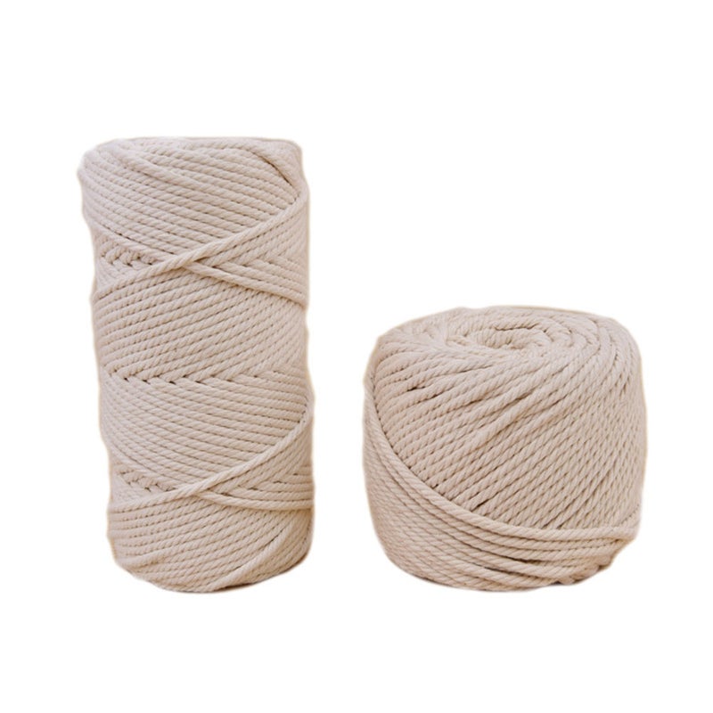 1PC Manual Woven Tapestry Rope Cotton Wall Pendant Weaving Handmade Cord DIY Making Cord for Handmade Wall Craft Decoration (10000 x 0.5cm, Beige) - Image 5