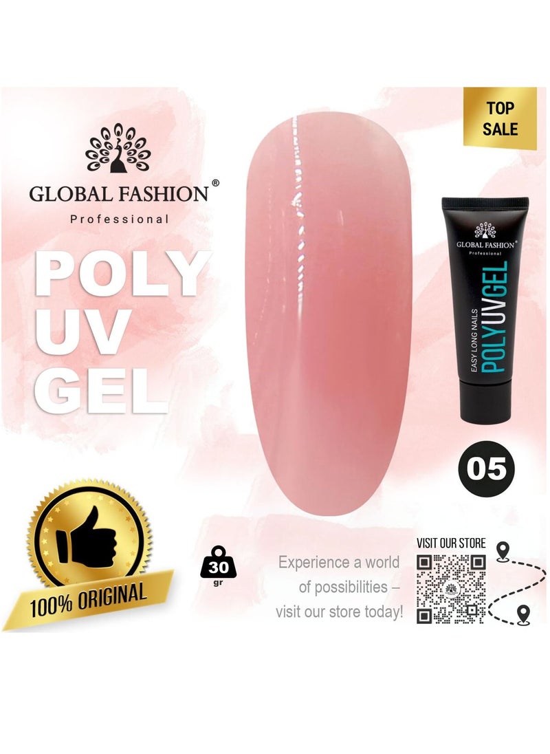 GLOBAL FASHION Global Fashion Poly UV Gel: Long-Lasting, Durable, and Easy-to-Use Nail Enhancements | (05)  - Image 2