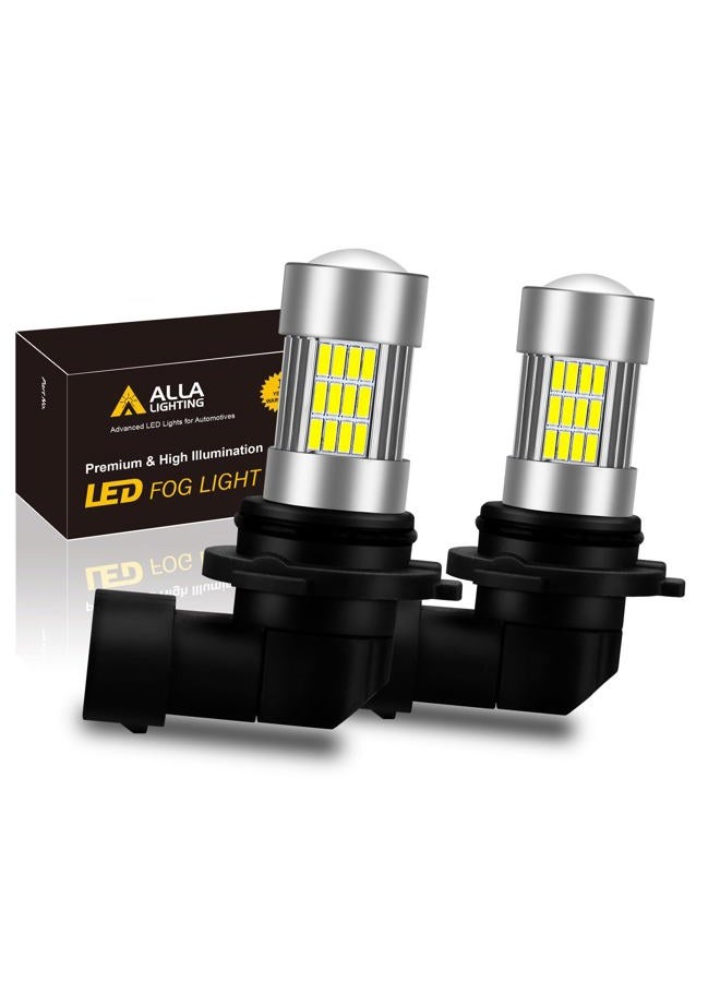 Alla Lighting Super Bright HB4 9006 LED Fog Lights Bulbs 4014 54-SMD, 6000K Xenon White for Cars Trucks Replacement - Image 1