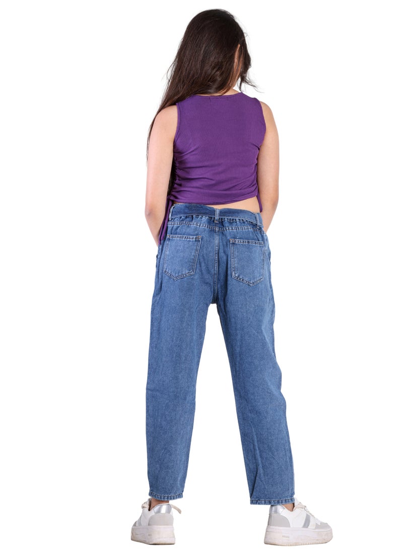 JBS DENIM Girls blue ribbon jeans - Image 4