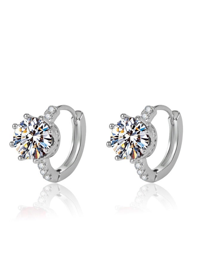 KUYING Temperament Inlaid Diamond Gemston Crystal Earrings With Hooks And Studs 