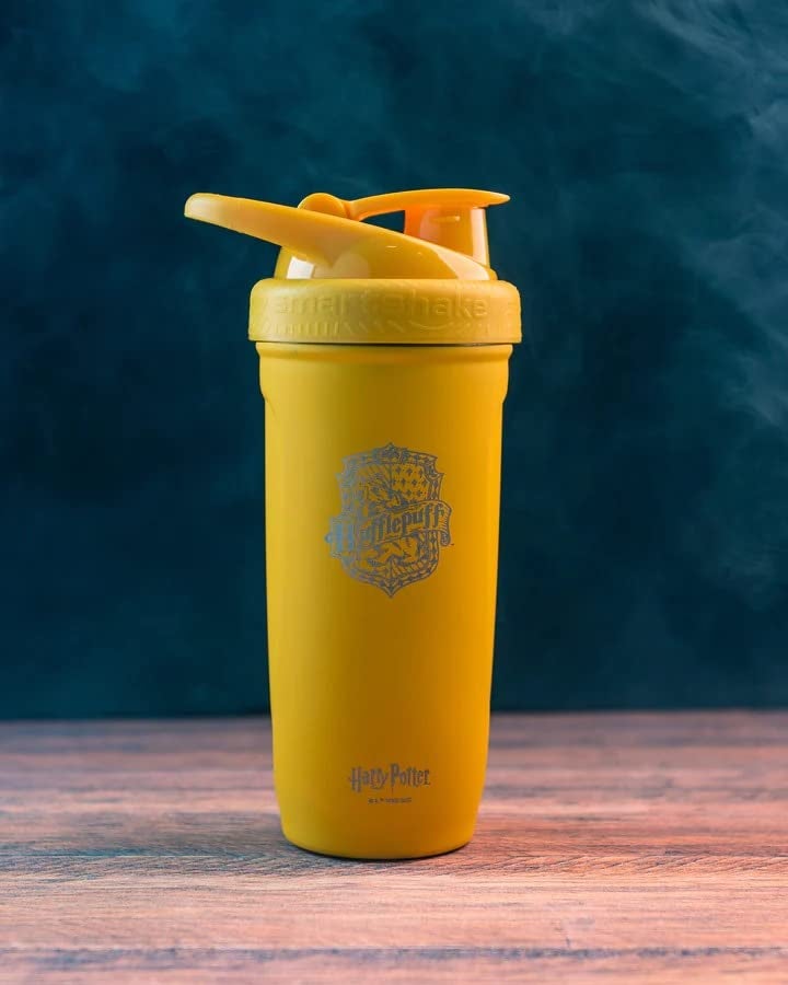 SmartShake زجاجة هزاز هاري بوتر هافلف باف من ستانلس ستيل سمارت شيك ريفورس (900 مل / 30 أونصة) | زجاجة هزاز رياضية خفيفة الوزن مقاومة مع غطاء ناعم | خالية من التسرب BPA وخالية من DEHP - Image 2