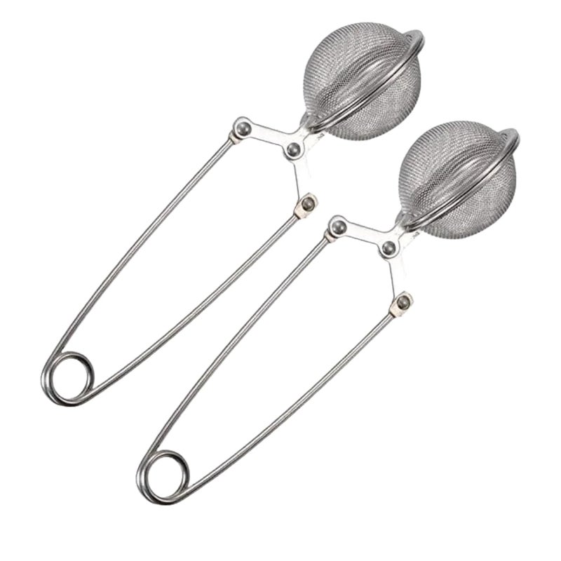 Evaluemart Pack of 2 Stainless Steel Strainer Metal Handle Tea Infuser Mesh Strainer Ball Kitchen Gadget Coffee Tea Bag Spice Filter - Image 1