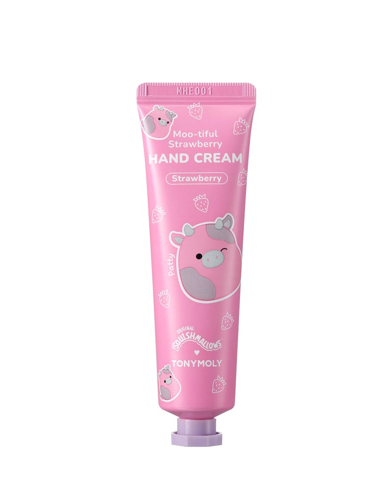TONYMOLY x Squishmallows Hand Cream | Patty Moo-tiful Strawberry Scented Lotion | Cute & Non-Greasy Moisturizer for Dry Hands | Travel-Size Gift for Back to School, 30ml - Image 1